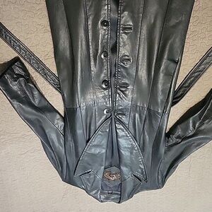 Long Leather Matrix Jacket